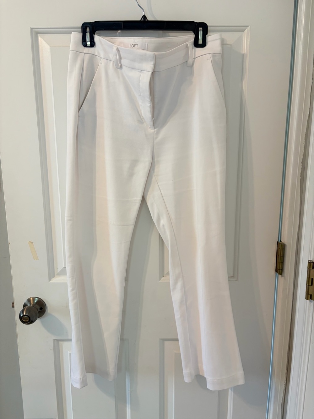 Ann Taylor LOFT White Straight-Leg Dress Pants